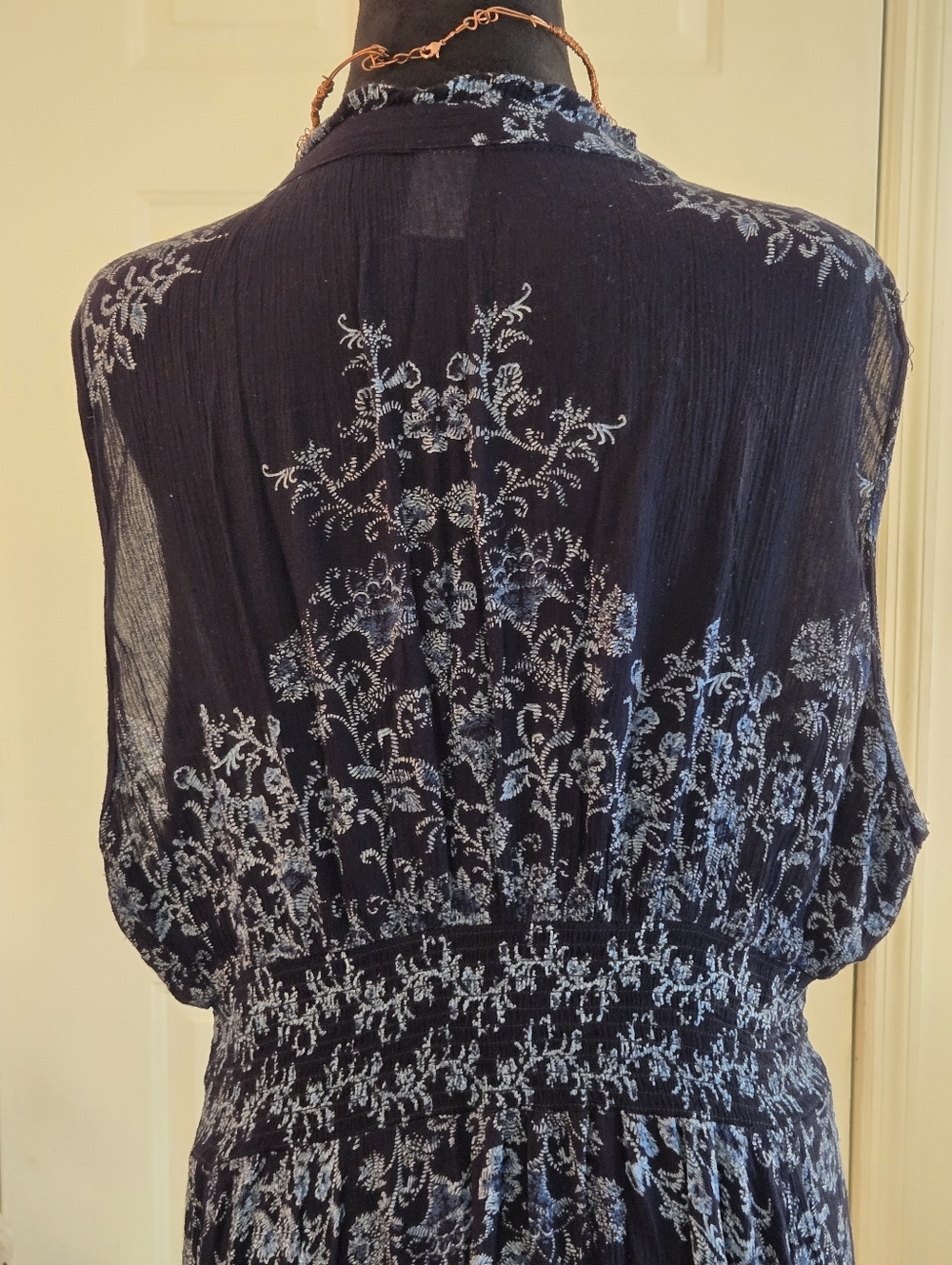 Bila Navy Blue India Motif Print Sleeveless Maxidress - Picture 3 of 11